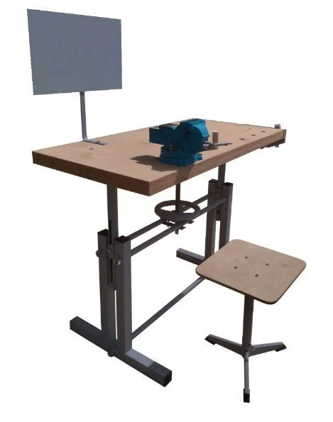 Верстак ученический ВК-СВ (ВК-1) с тисками и табуретом